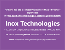 Tablet Screenshot of inoxtechnologies.com